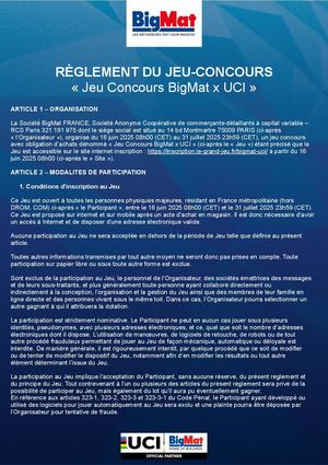 Big Mat Uci Règlement