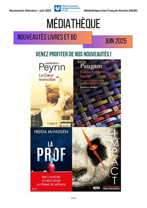 Nouveautés Littéraires Juin 2025 HEGP