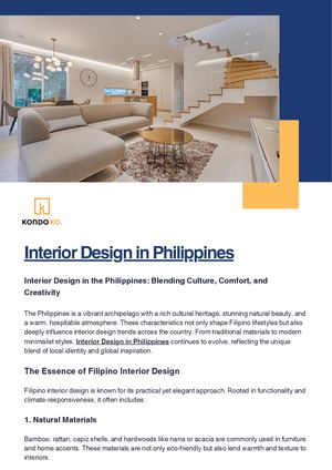 Interior Design In The Philippines Blending Culture, Comfort, And Creativity