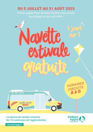 Horaires navette estivale 2025 - Circuits A à G