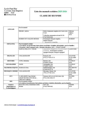 Manuels Scolaires 2025 2026