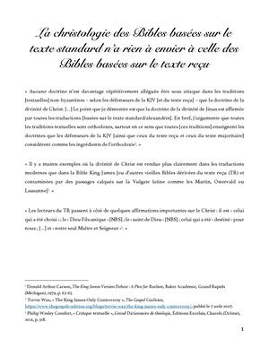 La christologie du texte standard n’a rien à envier à celle du texte reçu