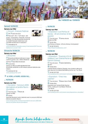 Agenda du week-end 14 & 15 juin 2025