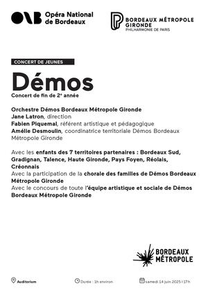 Concert DEMOS samedi 14 juin 2025