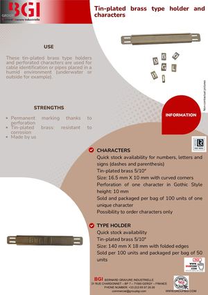 Tin Plated Brass Type Holder And Characters