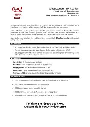 Offre Conseiller Entreprises Le Havre