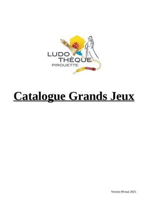 Catalogue Grands Jeux