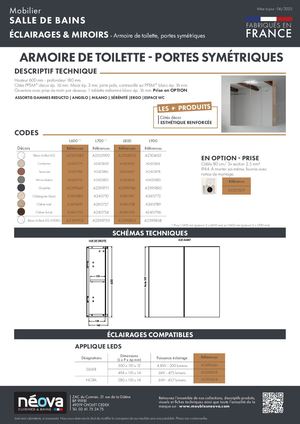 NÉOVA Armoire De Toilette Portes Symétriques