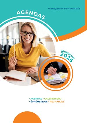 Agendas millésime 2025/2026 PM Bureau Concept CALIPAGE