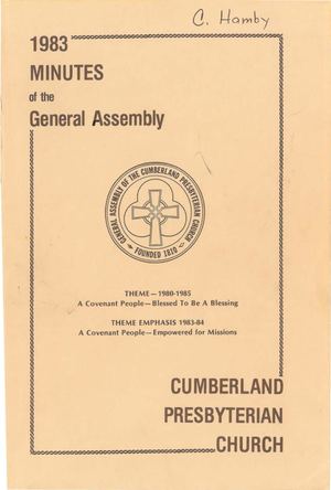 1983 Minutes of the General Assembly Cumberland Presbyterian Church