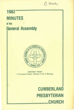 1982 Minutes of the General Assembly Cumberland Presbyterian Church