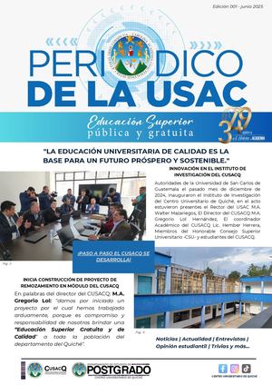 Periódico De La Usac Edición 001 2025 Unidad De Información Y Divulgación