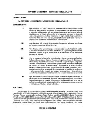 Ley Del Sistema De Tarjetas De Credito Al