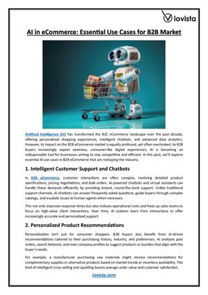 Calaméo - AI in eCommerce: Essential Use Cases for B2B Market