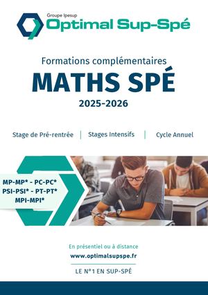 Brochure Maths Spé 2025-2026 - Optimal Sup-Spé