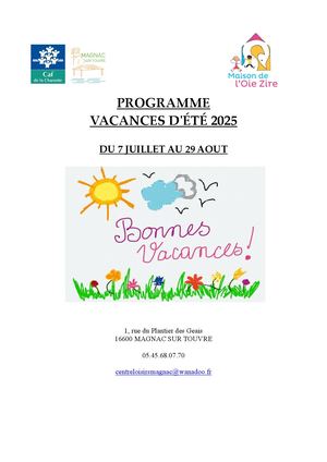 Programme éTé 2025