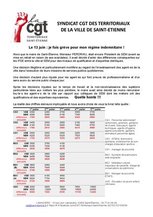 Tract CGT Saint-Etienne 13 Juin