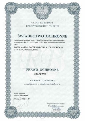 Swiadectwo Ochronne 324954 Rx
