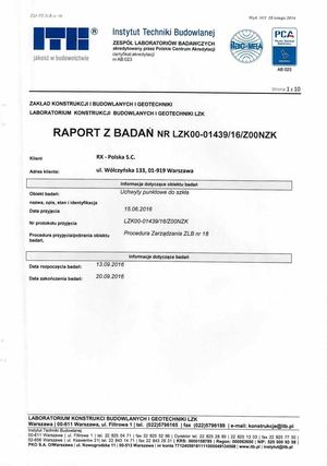 Raport Z Badań ITB UCHWYTY PUNKTOWE