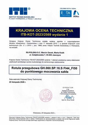 Krajowa Ocena Techniczna Itb Kot 2023 2569 W1