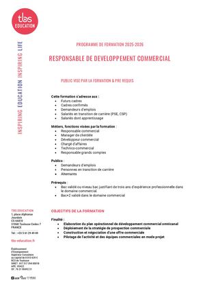 Programme de formation - RDC 2025 2026