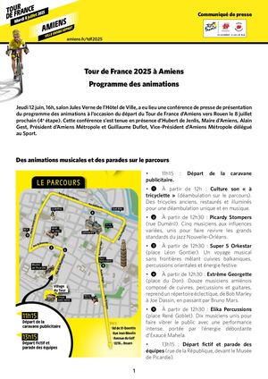 TDF - Programme des animations