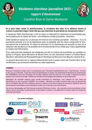 Résidence chercheur-journaliste 2023 - Rapport D'étonnement