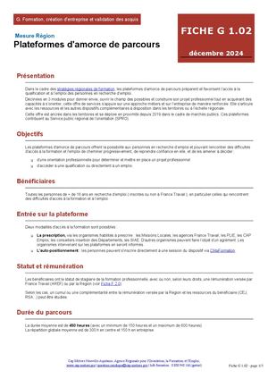 Cap Métiers Plateformes Amorce Parcours Fiche Région NA
