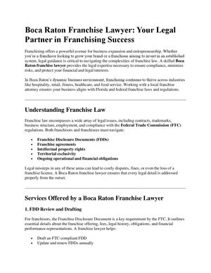 Boca Raton Franchise Lawyer