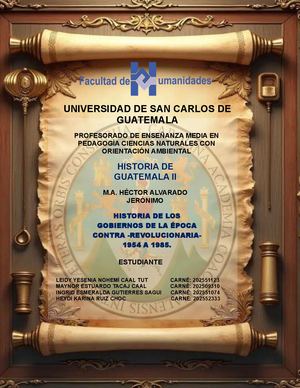 Historia De Exgobernantes De La Epoca Contra Revolucionaria De Guatemala