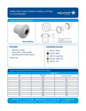 SL8xxx - Three Piece Directional Eyeball Fitting 1 5in Slip Insider