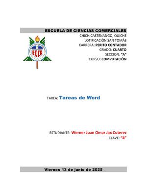 Tarea De Word De Los Ejercicios