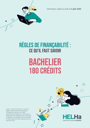 Finançabilité 2025 - Bachelier 180 crédits