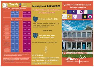 Plaquette Conservatoire Intercommunal Du Pays Solesmois Inscriptions 2025 2026
