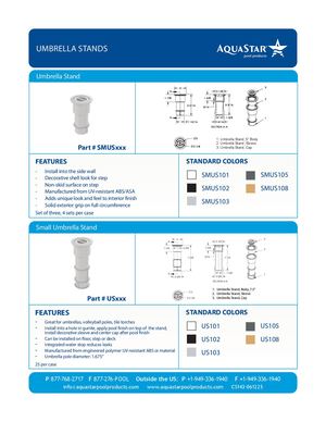 SMUSxxx - 5in Umbrella Stand With Sleeve And Center Cap