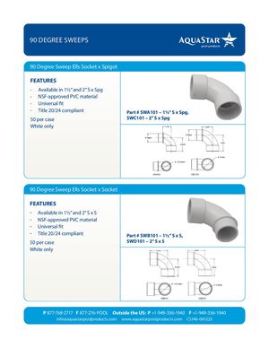SWB101 - SWD101 90 Degree Sweep Ells Socket X Socket