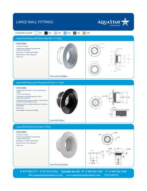 ES1022WBxx - Large Wall Fitting With Water Stop (Fits 1 5in Pipe).