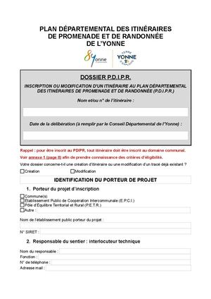 Dossier D'inscription P.D.I.P.R.
