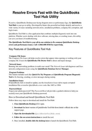 QuickBooks Tool Hub – Fix Common Errors in One Click