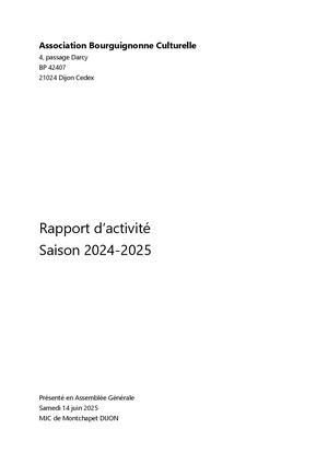 Rapport D Activité 24 25