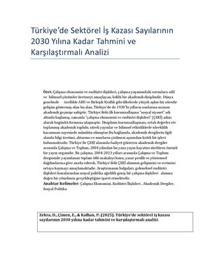 Türkiye Iş Kazası Sektorel Tahmin Raporu 2030 1