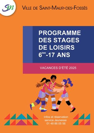 Programme des stages de loisirs 6-17ans