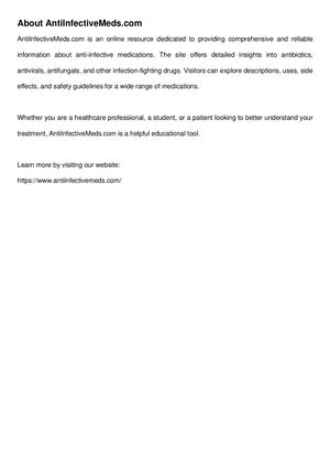 Anti Infective Meds Description