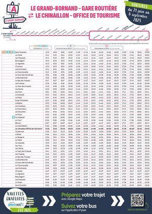Horaires des bus été 2025