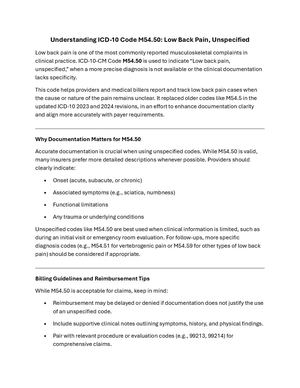 ICD-10-CM M54.50 Explained: Documentation and Billing Essentials