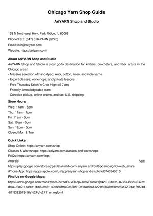 Chicago Yarn Shop Guide – AriYARN Shop and Studio