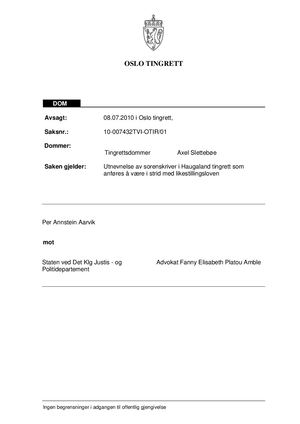 Dommer tapte egen rettssak