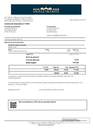 AR DEL 203 2025 - ANNEXE 2 Devis Chateau Vaux Le Vicomte - Sj Juillet