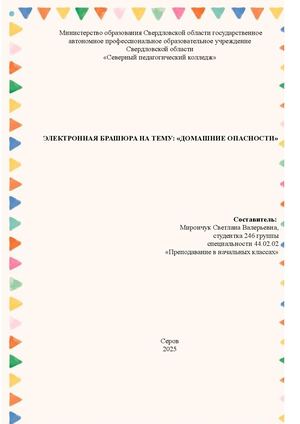 Мирончук Электронная брашюра ДОМАШНИЕ ОПАСНОСТИ