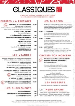 Carte Le Carré - Boutique à manger